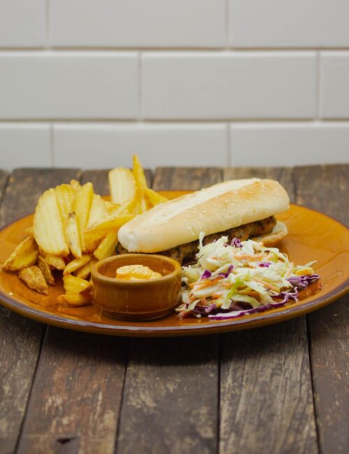 RIBS BURGER AND FRIES